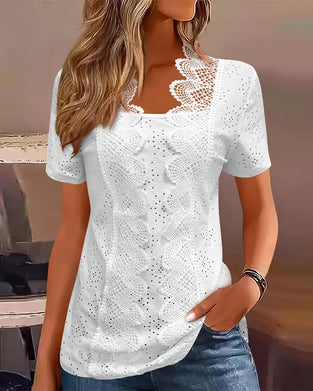 Bluse Ensfarvet Moderne Blonde