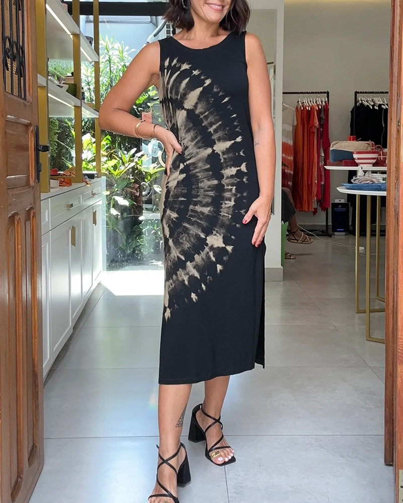 Kjole uden ærmer med slids