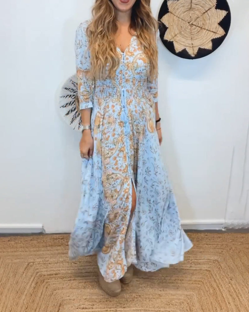 Elegant lang pendlerkjole til kvinder