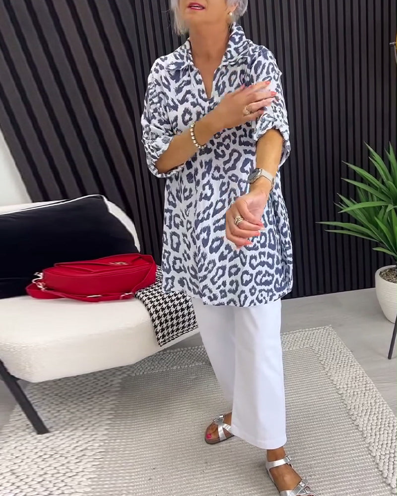 Bluse Krave Leopardtryk