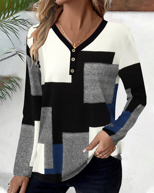 Farveblokmønstret trøje