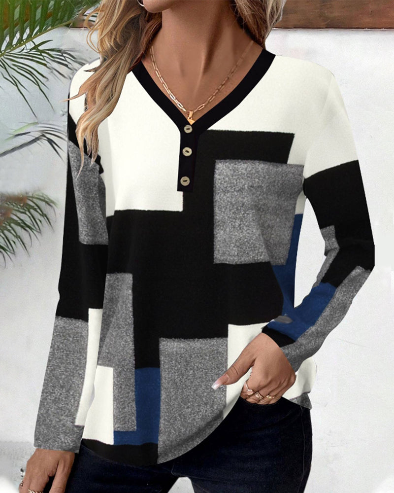 Farveblokmønstret trøje