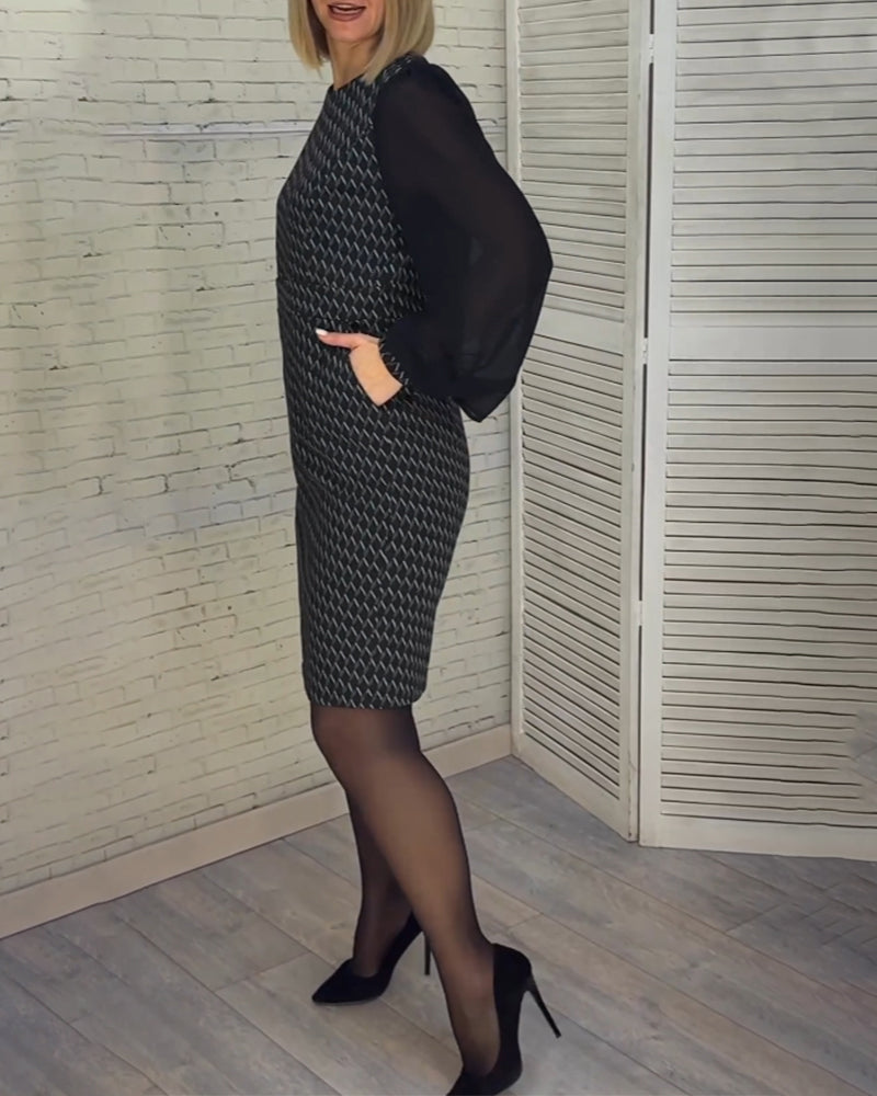 Kjole i elegant stil med raglanærmer