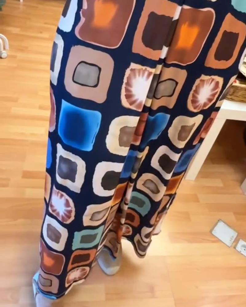 Løs kjole med print uden ærmer