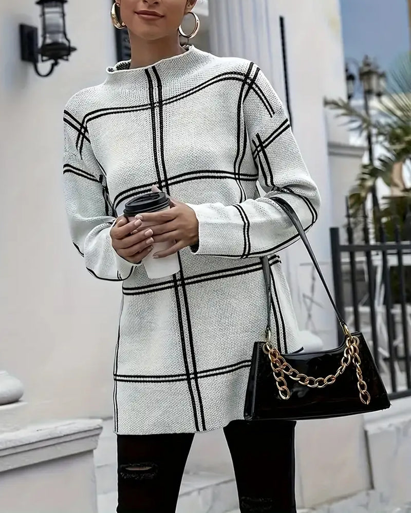 Ternet sweater med ståkrave