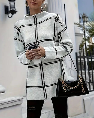 Ternet sweater med ståkrave