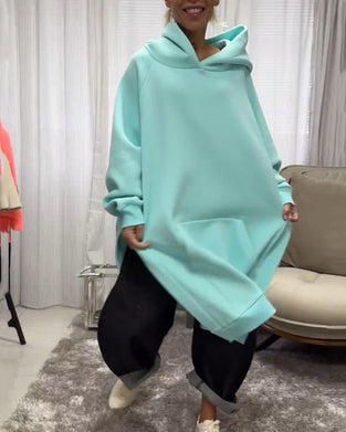 Løse hættetrøjer med slids og langærmet