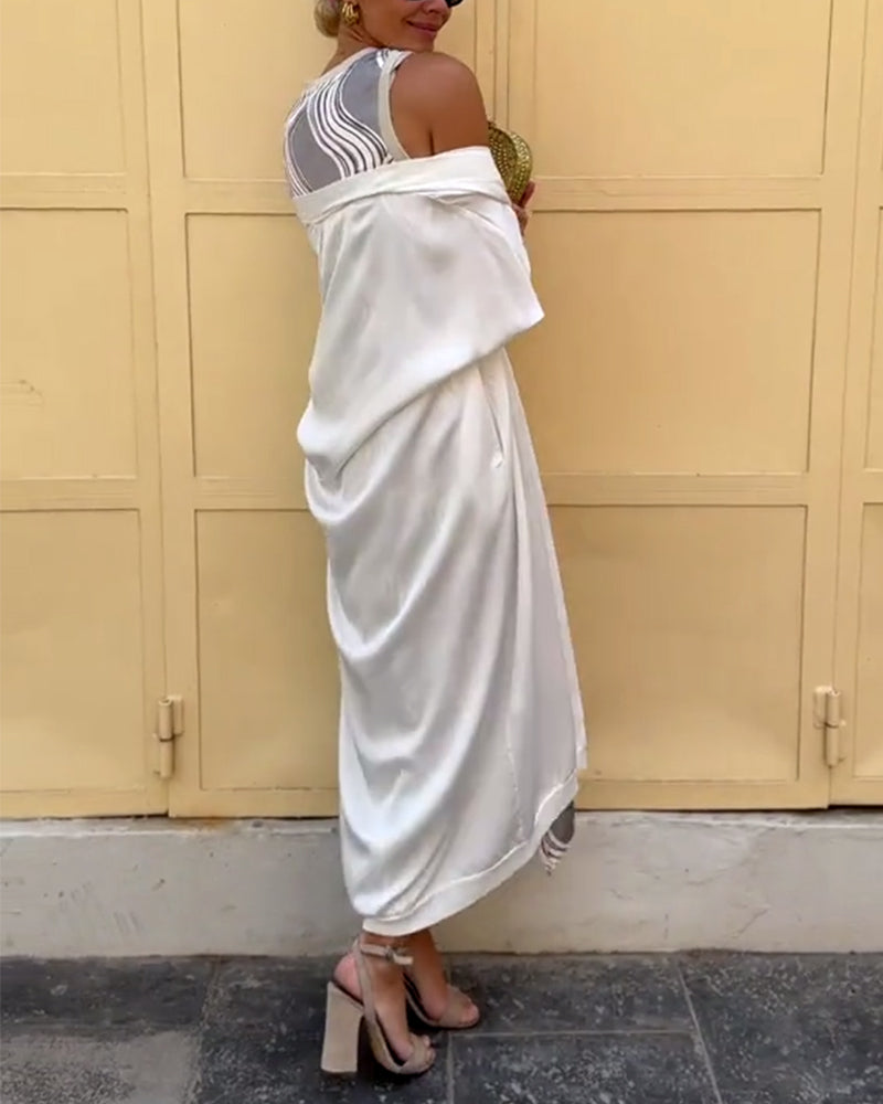 Sæt Frappe Vest Mode Tryk Kjole To Dele