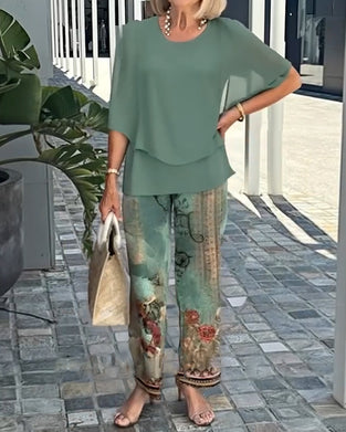 Set Fashion Trykte Lige Bukser