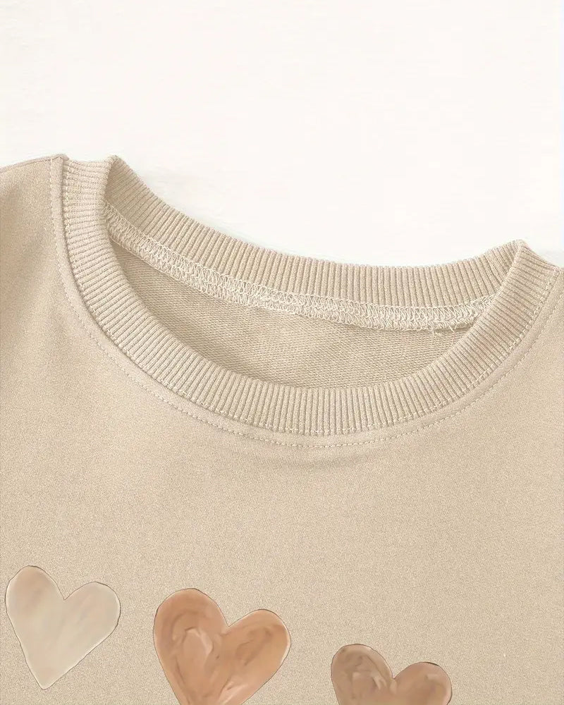 Sweatshirt Farverig Hjerteformet Trøje