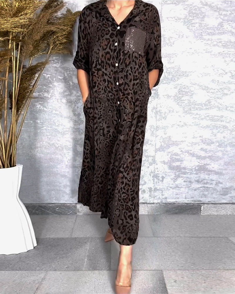 Kjole med Leopardprint