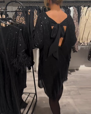 Kjole Elegant Backless Strappy Sequin