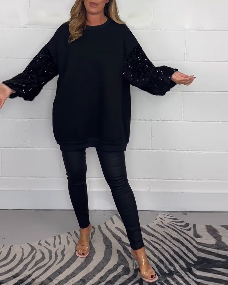 Sort sweater i afslappet pasform