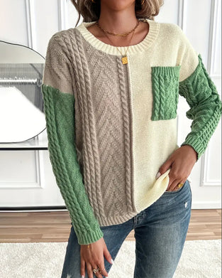 Pullover Med Kontrastfarvede Paneler