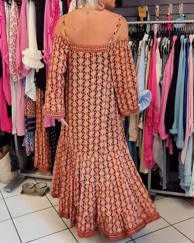 Boheme Stil Løs Kjole Med Seler