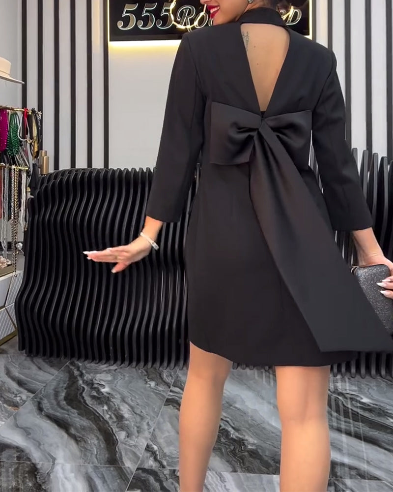 Krave Sløjfe Kjole Dobbeltknap Kostume