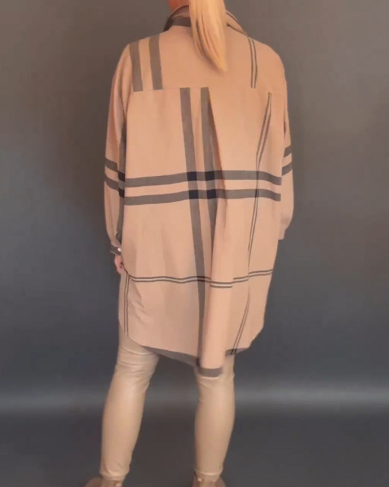 Afslappet uregelmæssig ternet skjorte