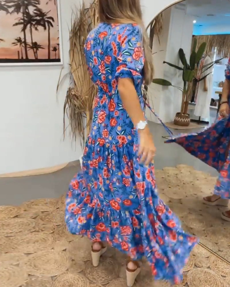 Kjole med roser og slids