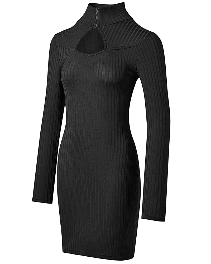 Kjole Ensfarvet Skinny Casual