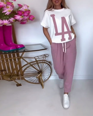 Sæt Casual Letter Print Sports