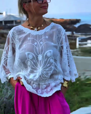 Bluse Ensfarvet Moderigtig