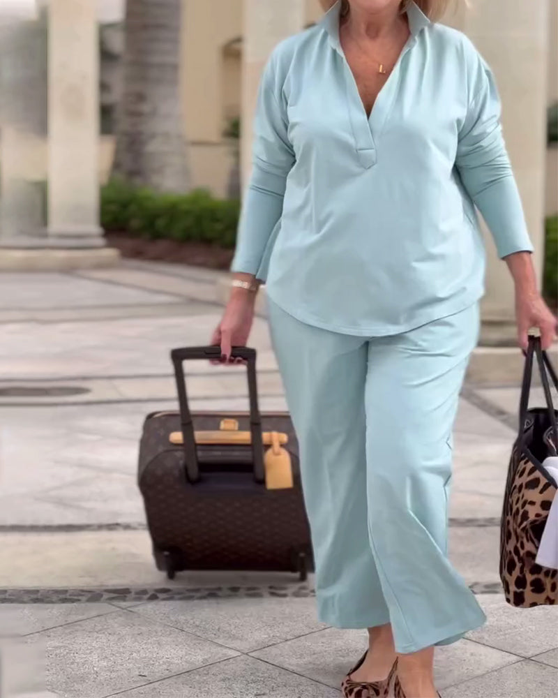 Sportsbluse Med Lange Ærmer Og Krave