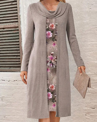 Patchworkkjole med blomsterprint