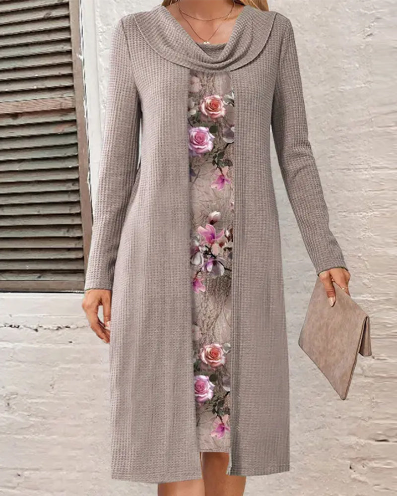 Patchworkkjole med blomsterprint