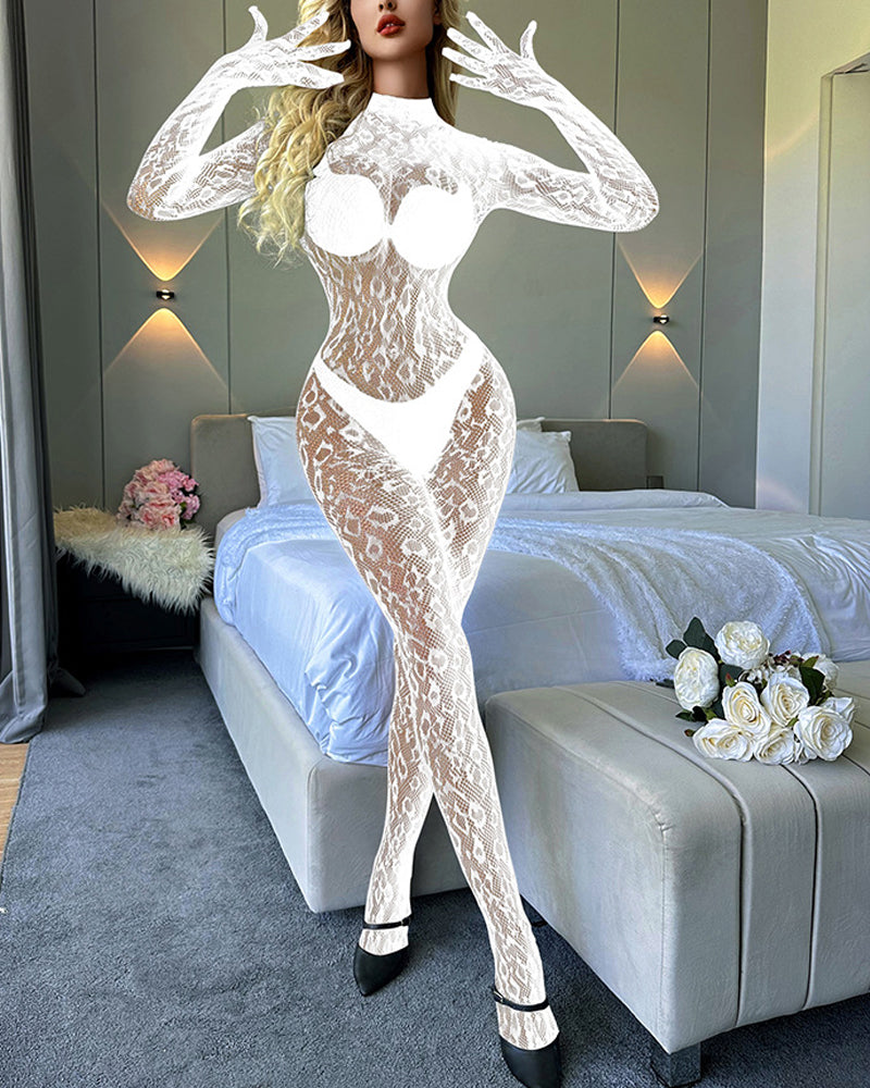 Undertøj Langærmede Enkeltdelte Fiskenetstrømper