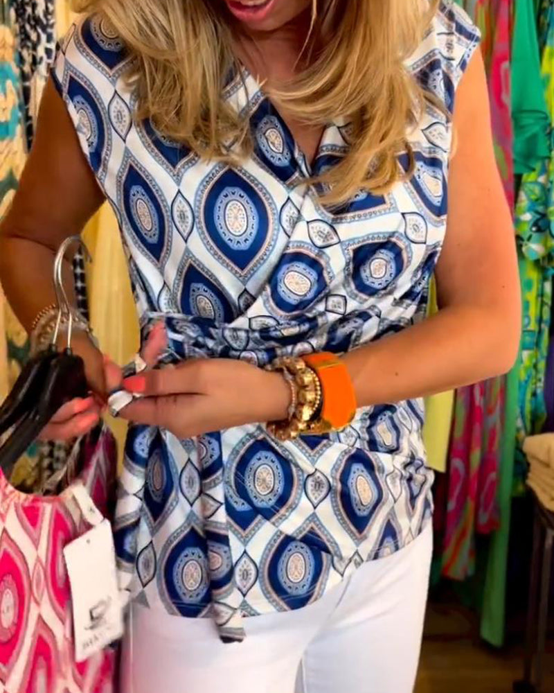 Top uden ærmer med print