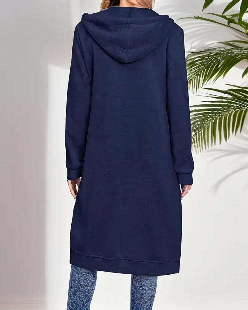 Frakke Med Hætte Lynlås Sweatshirt