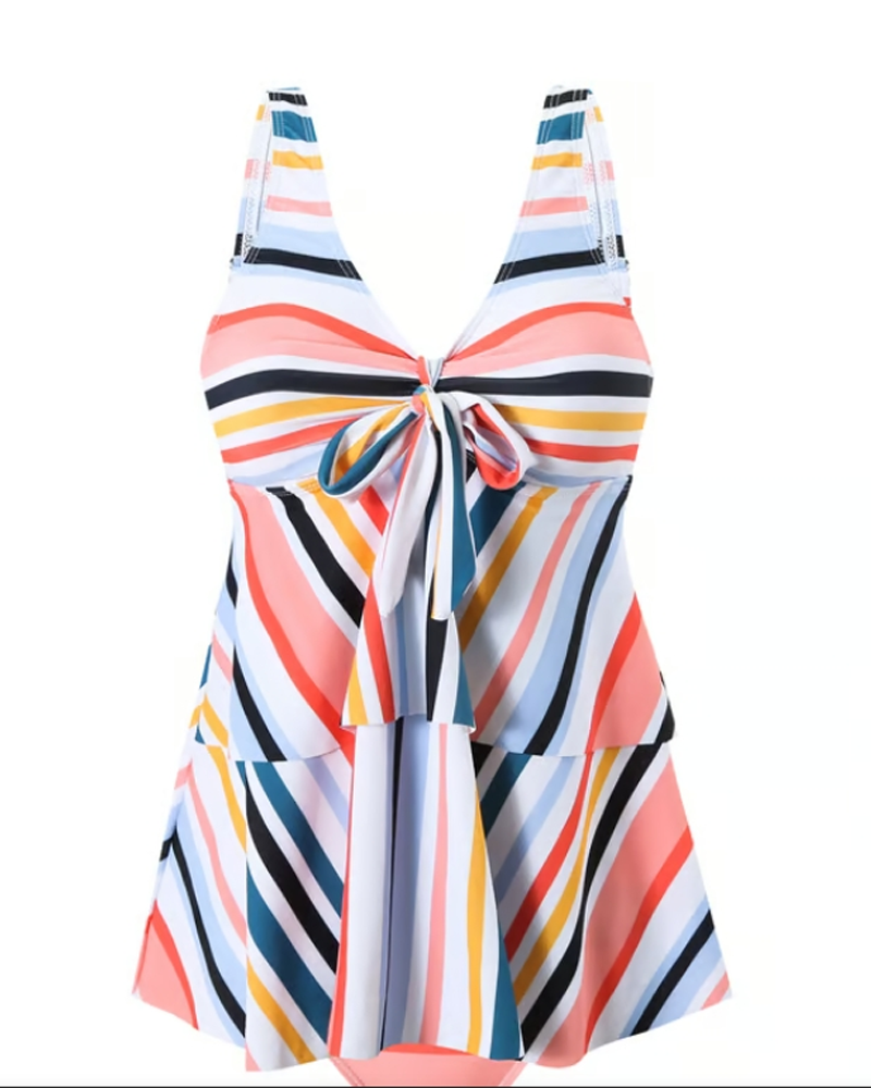 Badedragt Lace-Up Stribet Trekant To-Del