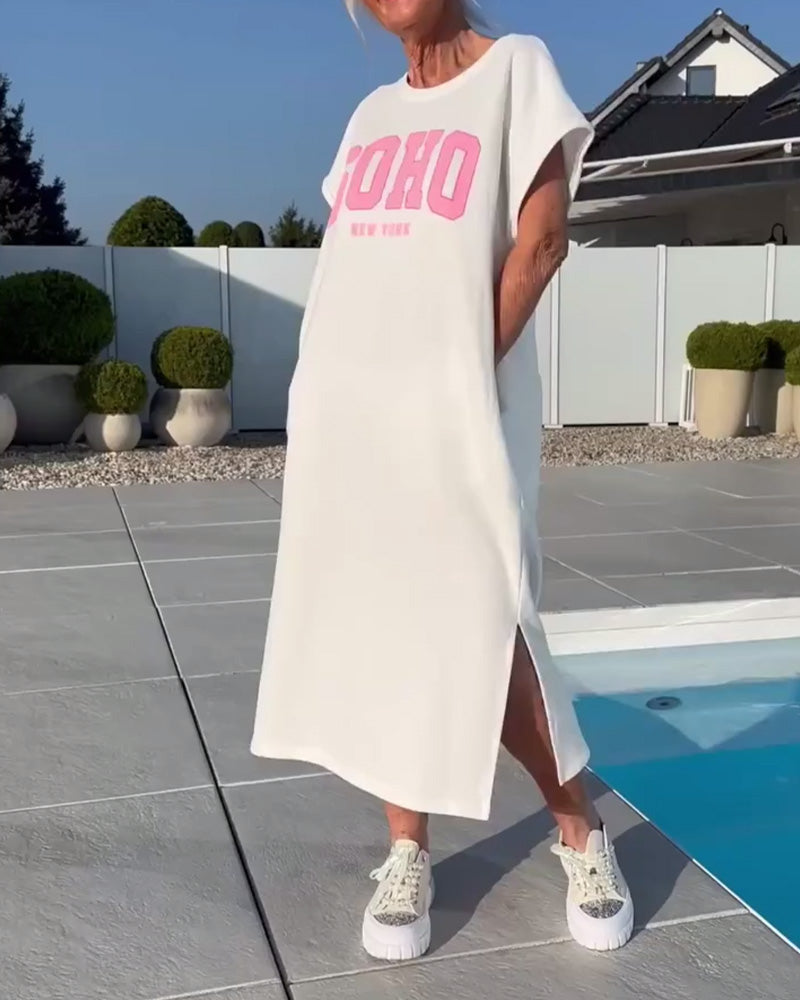 Kjole Mode Løs Slids