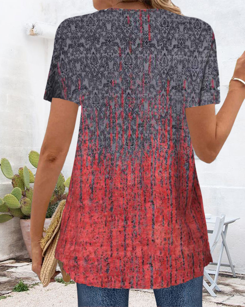 Bluse Falsk To-Del Kortærmet Uregelmæssig