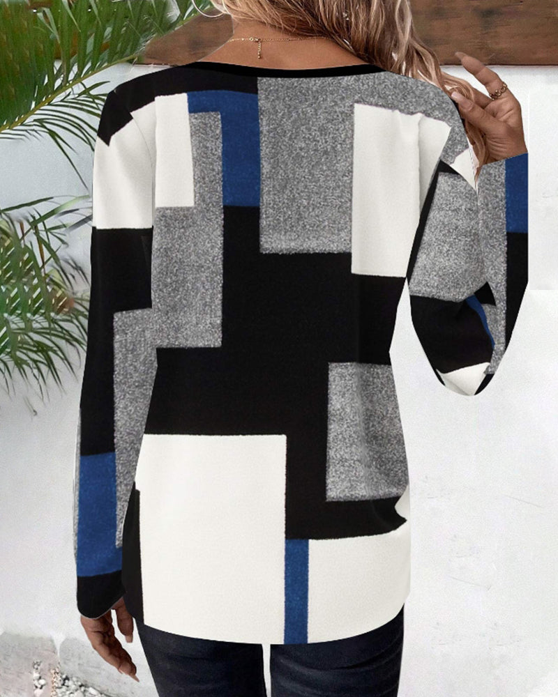 Farveblokmønstret trøje
