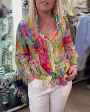 Skjorte Farverig Stilfuld Krave