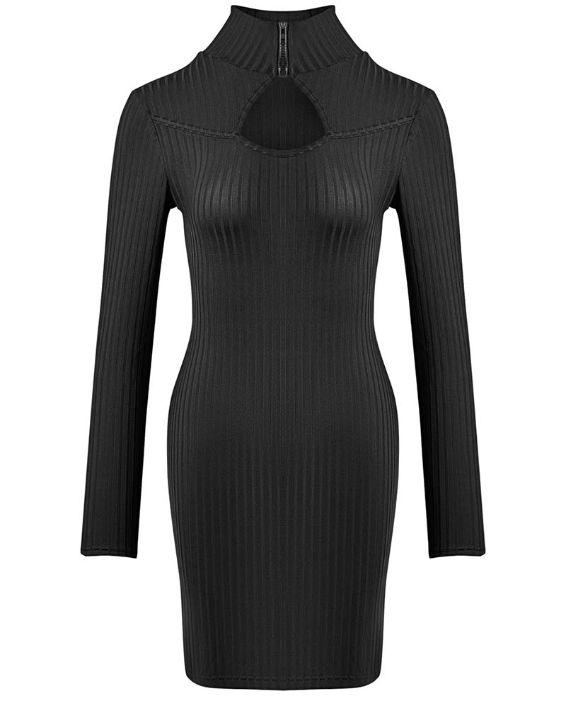 Kjole Ensfarvet Skinny Casual