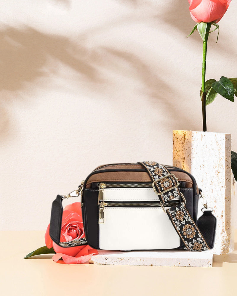 Multifunktionel crossbody-taske med lynlås