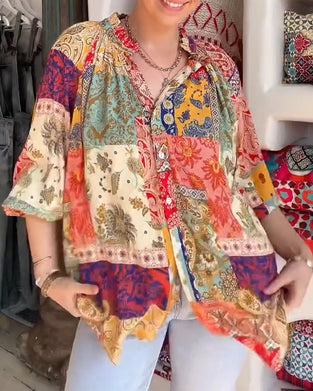 Bluse Svamp Knipling Tryk