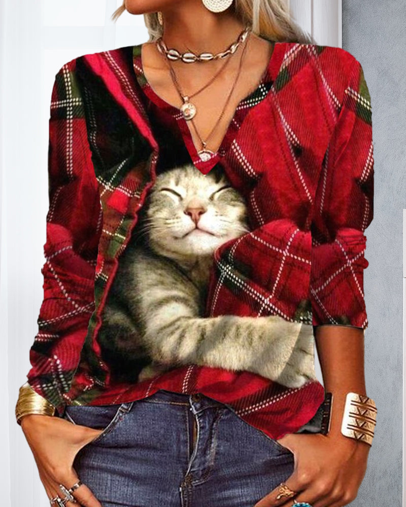 Top med optisk illusion i kattemotiv