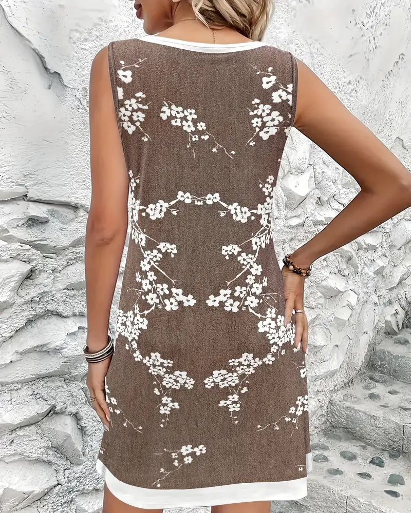 Kjole Casual Ærmeløs Vest Print