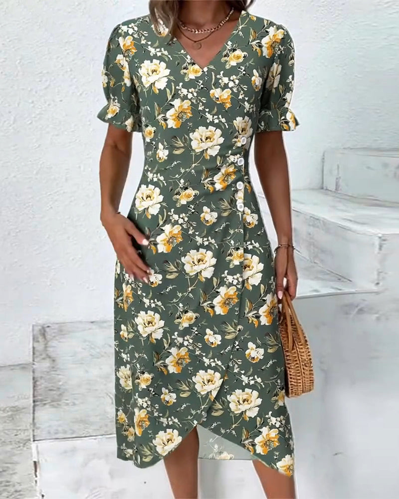 Kjole V-Udskæring Elegant Pendler