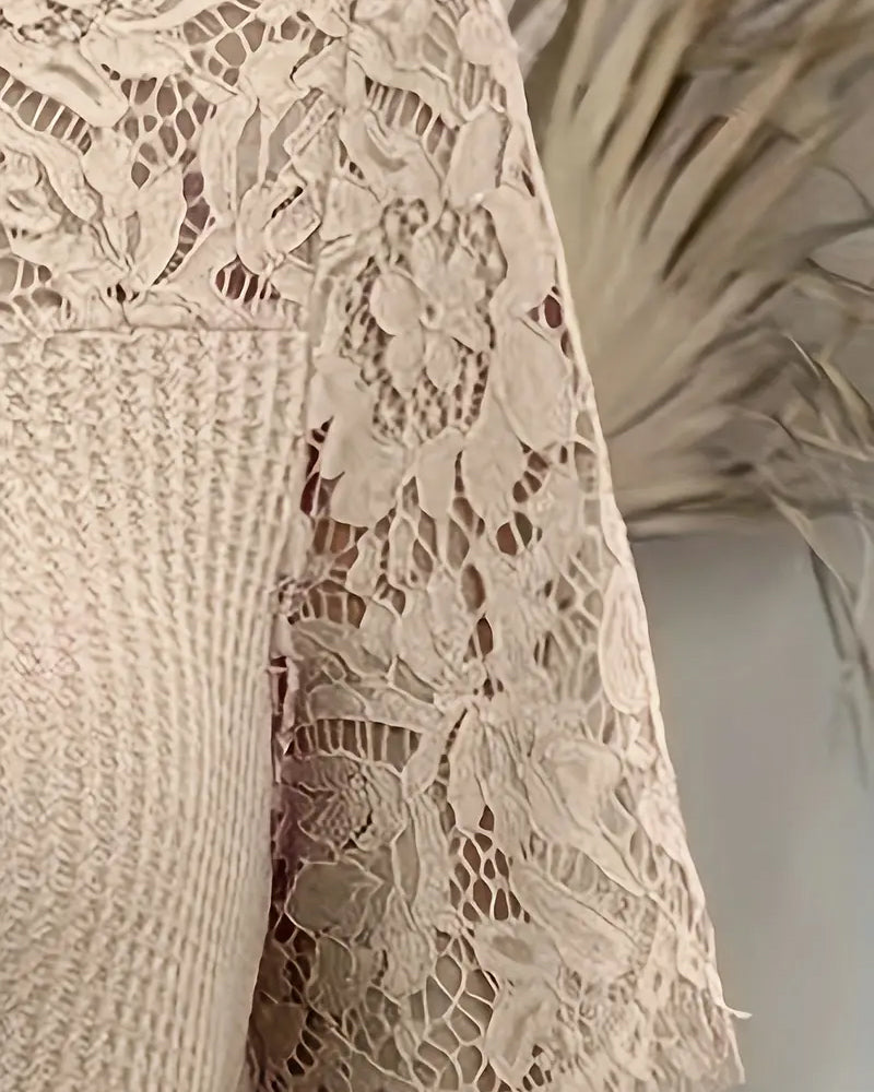 T-Shirt Blonde Panel Strikket