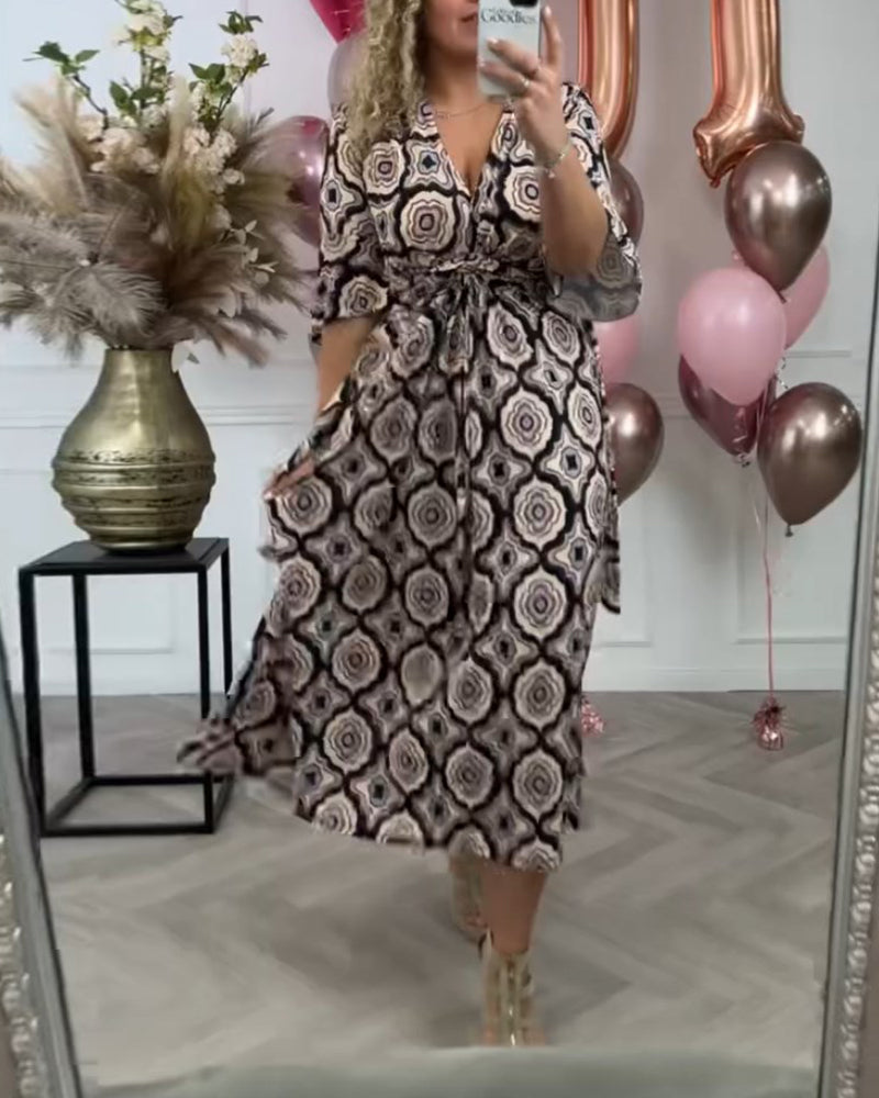 Kvinder afslappet kjole med etnisk print