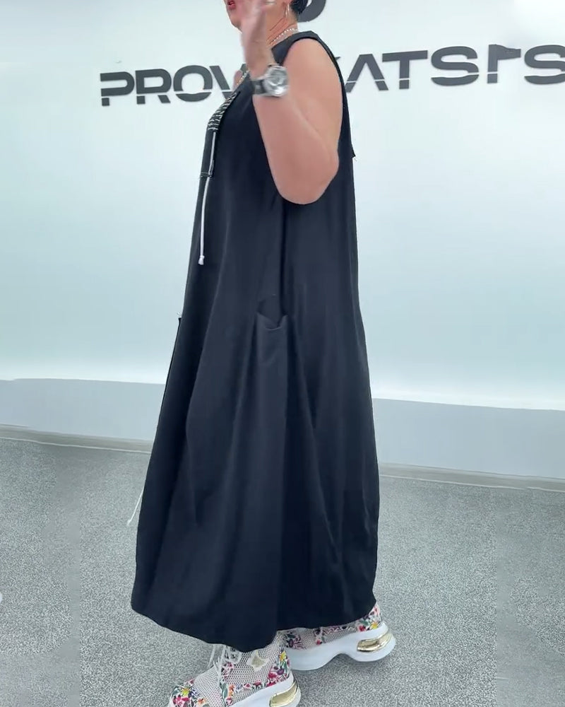 Kjole Uden Ærmer Oversized Bogstavtryk