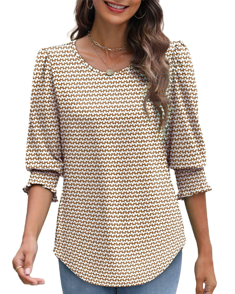 Bluse Pufærme Printet