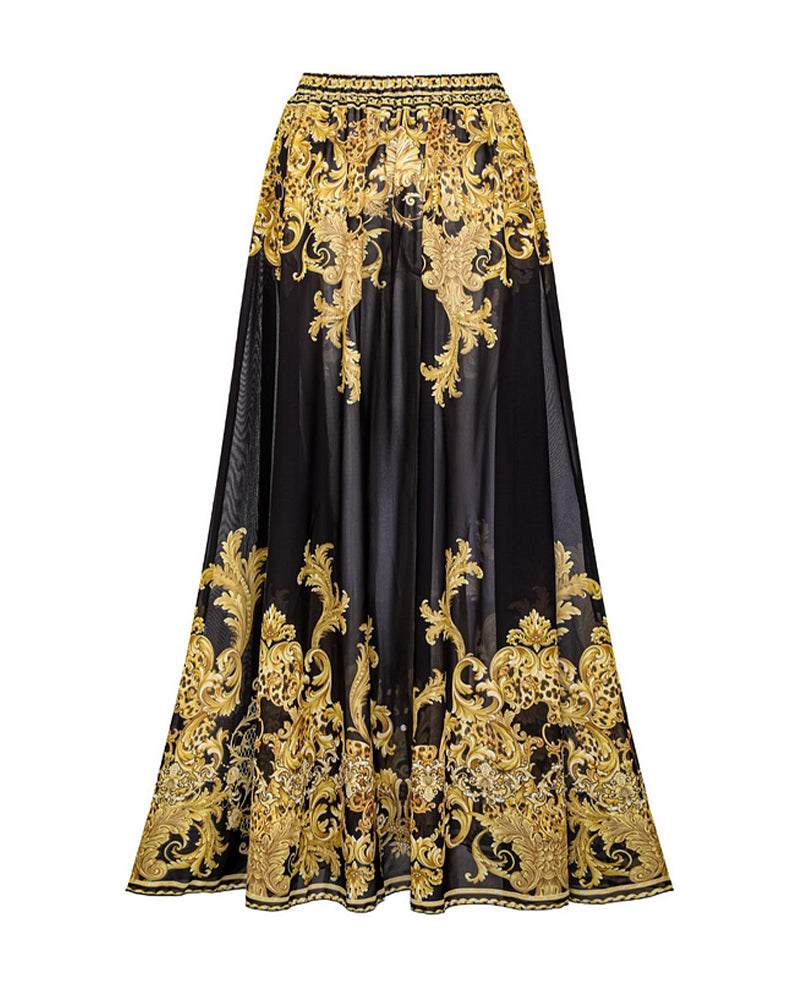 Badedragt Vintage Printed Mesh Solbeskyttelse