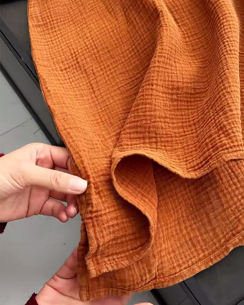 Kjole Langærmet Ensfarvet Enkel Krave