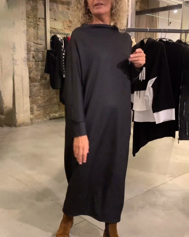 Afslappet flagermus-ærmet kjole