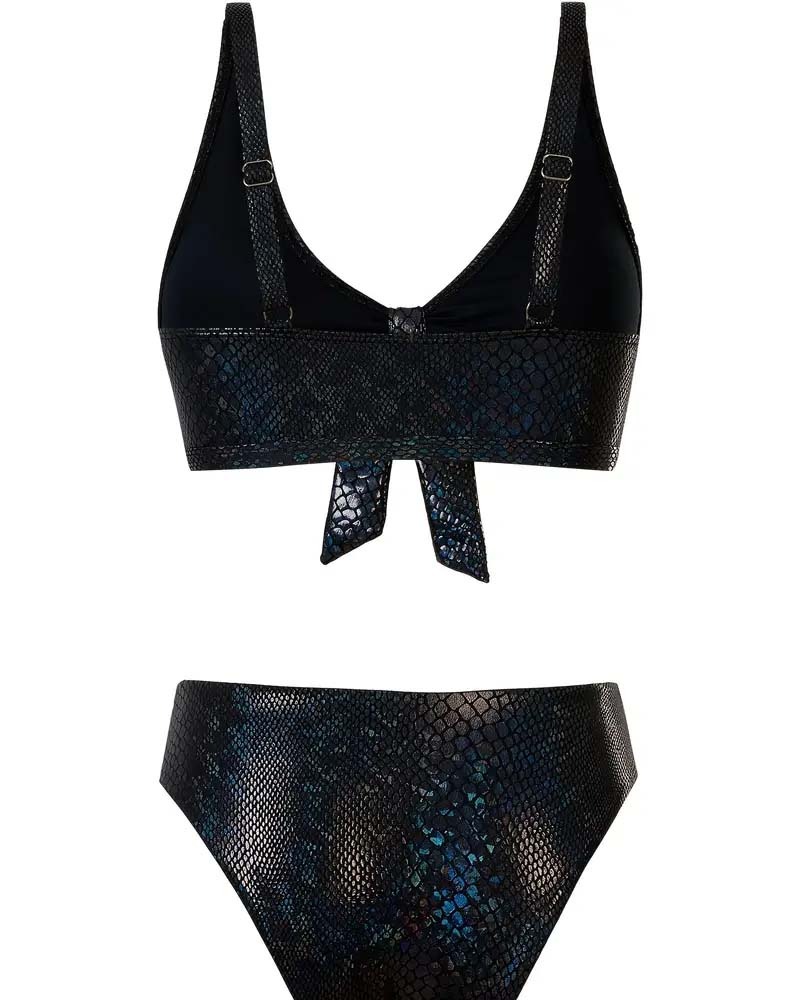 Bikini Slangeprint Brystbånd Høj Talje Triangel